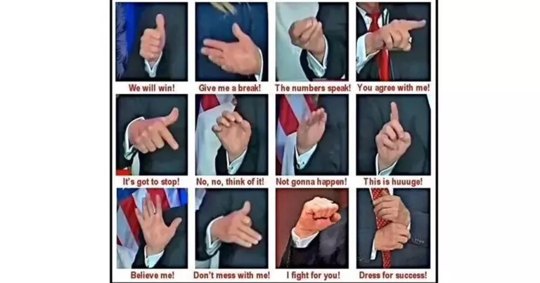 different hand gestures