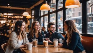 ENFJ and ESFJ on a date in a coffee shop