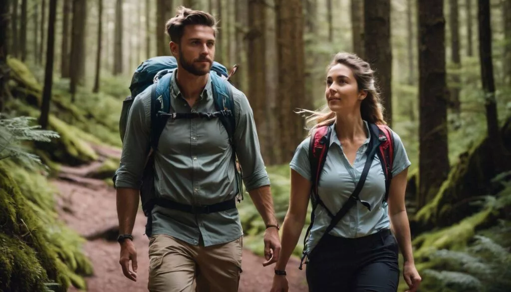 ENFP and ESFJ couple on a hike