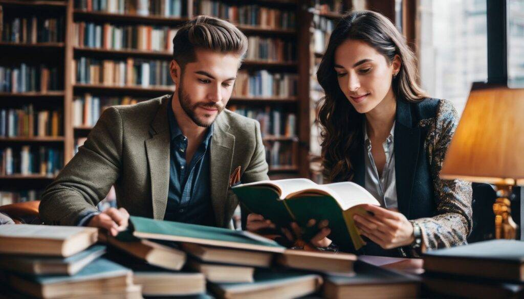 ENTP couple reading in the library