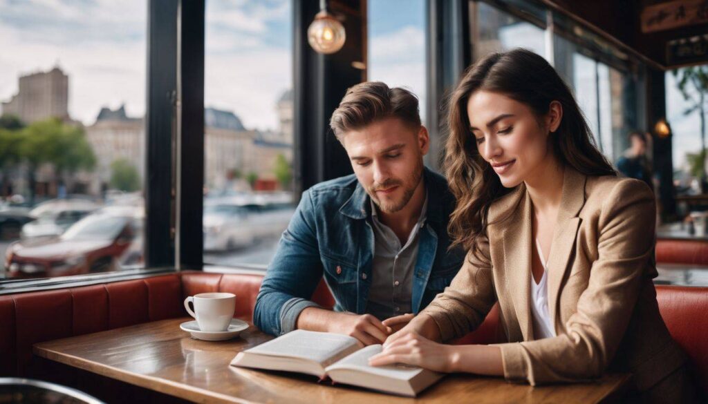a couple reading a book together