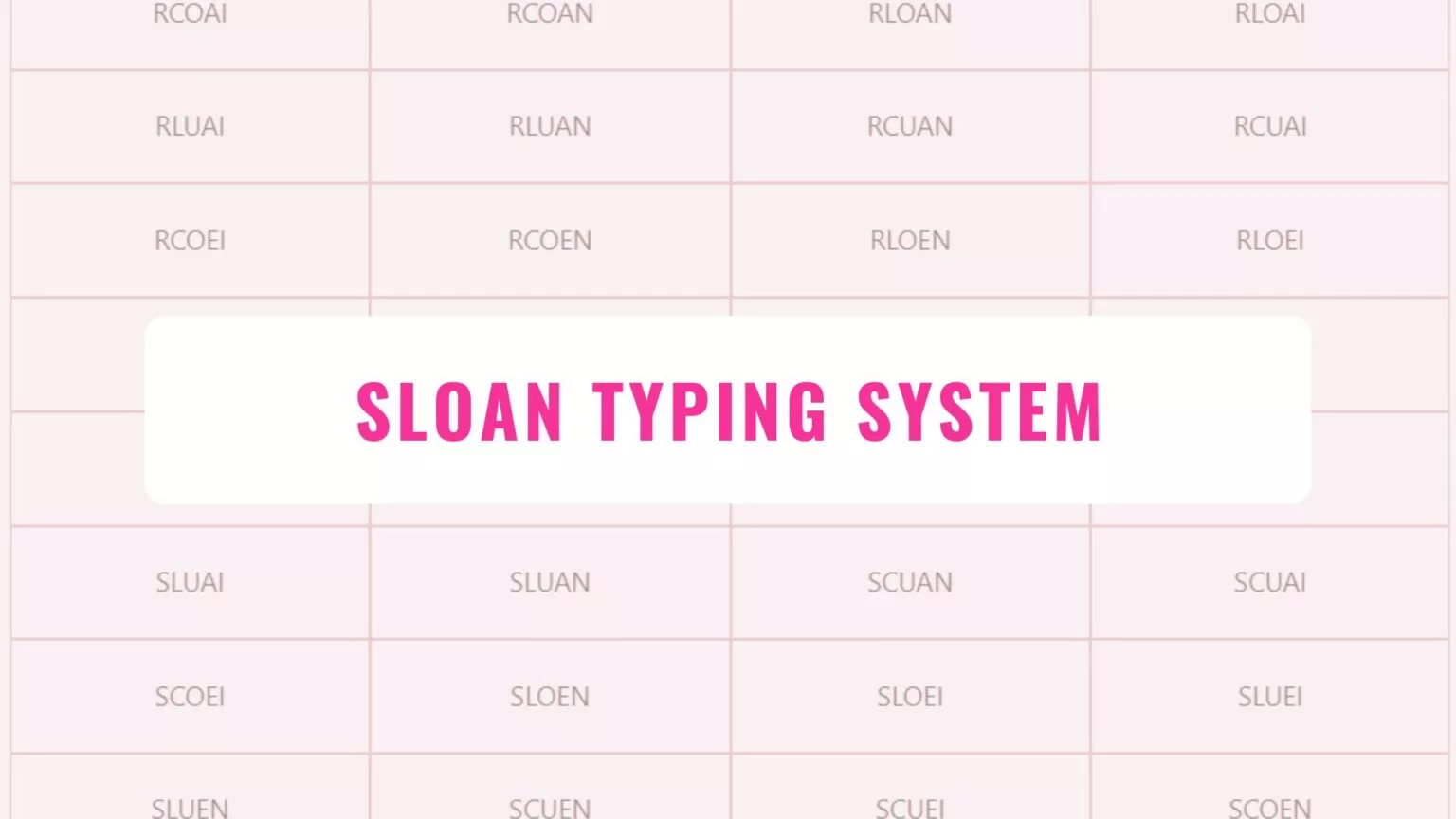 SLOAN Types Chart